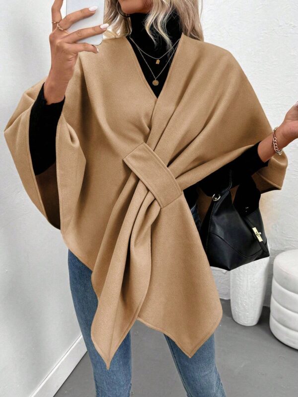 Chaqueta Capa Casual de Color Sólido para Otoño e Invierno - Image 14