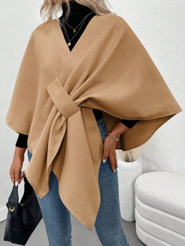Chaqueta Capa Casual de Color Sólido para Otoño e Invierno - Image 16