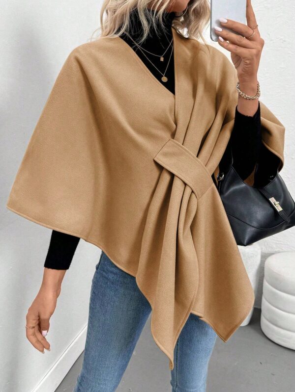 Chaqueta Capa Casual de Color Sólido para Otoño e Invierno - Image 17