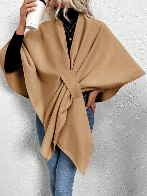 Chaqueta Capa Casual de Color Sólido para Otoño e Invierno - Image 18