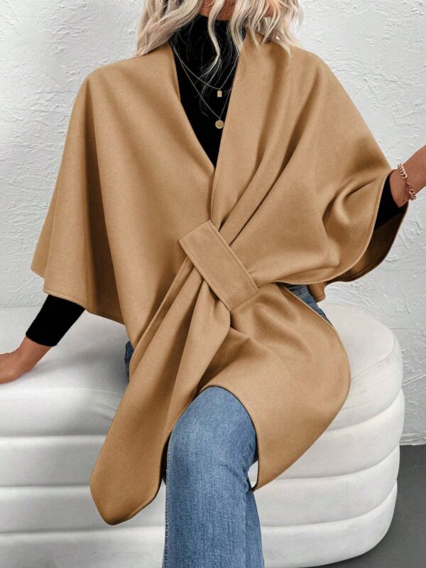 Chaqueta Capa Casual de Color Sólido para Otoño e Invierno - Image 19