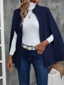 Blusa Elegante Negra con Abertura y Manga Larga