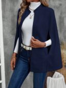 Blusa Elegante Negra con Abertura y Manga Larga