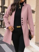 Chaqueta de Lana Casual para Vacaciones con Cuello Mini