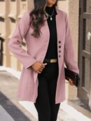 Chaqueta de Lana Casual para Vacaciones con Cuello Mini
