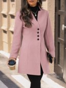 Chaqueta de Lana Casual para Vacaciones con Cuello Mini