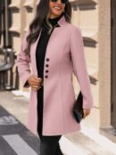 Chaqueta de Lana Casual para Vacaciones con Cuello Mini