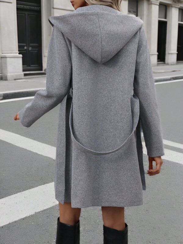Chaqueta Tejida de Manga Larga y Capucha para Mujer - Image 3