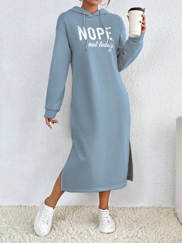 Vestido Sudadera con Capucha y Estampado de Letras - Image 65