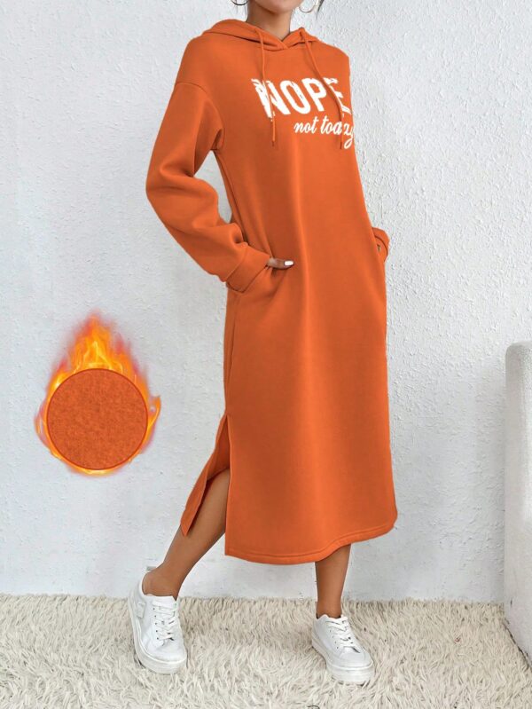 Vestido Sudadera con Capucha y Estampado de Letras - Image 54