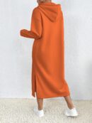 Vestido Sudadera con Capucha y Estampado de Letras