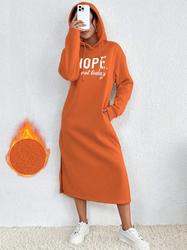 Vestido Sudadera con Capucha y Estampado de Letras - Image 57