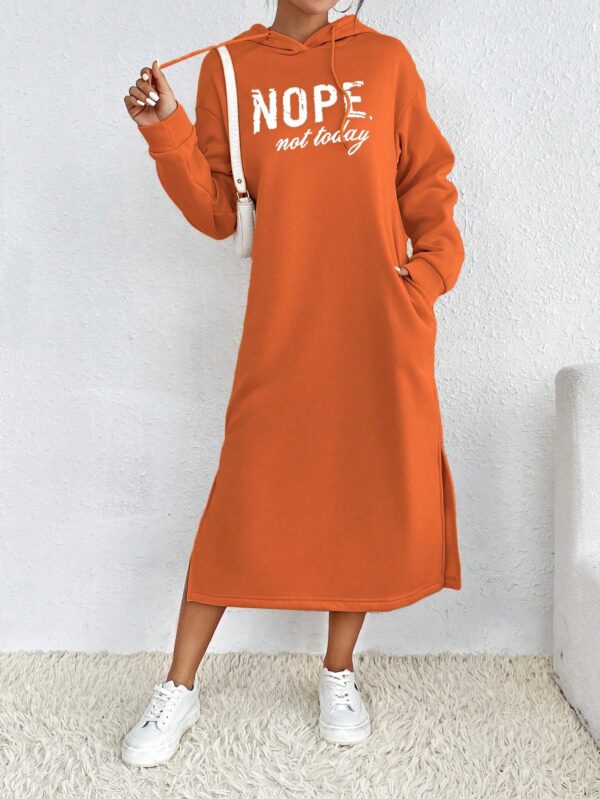 Vestido Sudadera con Capucha y Estampado de Letras - Image 59