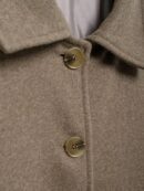 Chaqueta de Lana Casual con Botones Frontales y Hombros Caídos