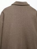 Chaqueta de Lana Casual con Botones Frontales y Hombros Caídos