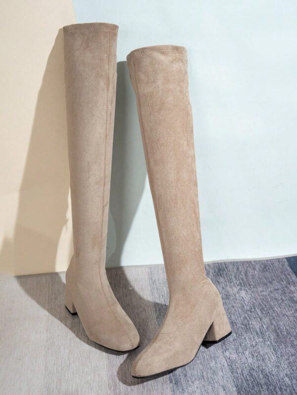 Botas Plus Size por Encima de la Rodilla, con Tacón Grueso - Image 21