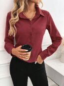 Blusa de Mujer Larga y Simple con Mangas Largas