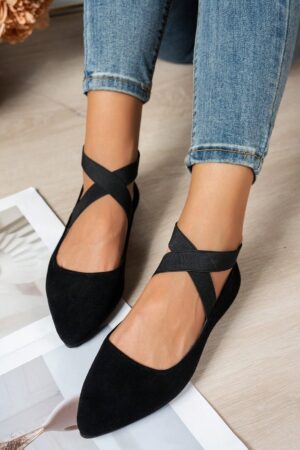 Zapatos Planos Negros Clásicos con Punta Afilada para Mujer