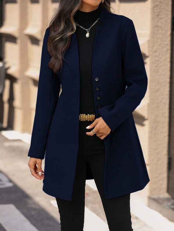 Chaqueta de Lana con Cuello Alto y Entallada para Mujer - Image 52