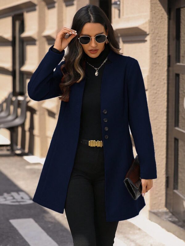 Chaqueta de Lana con Cuello Alto y Entallada para Mujer - Image 54