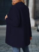 Chaqueta Midi Casual de Cuello Alto para Mujer