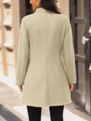 Chaqueta de Lana con Cuello Alto y Entallada para Mujer