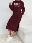 Vestido Sudadera con Capucha y Estampado de Letras