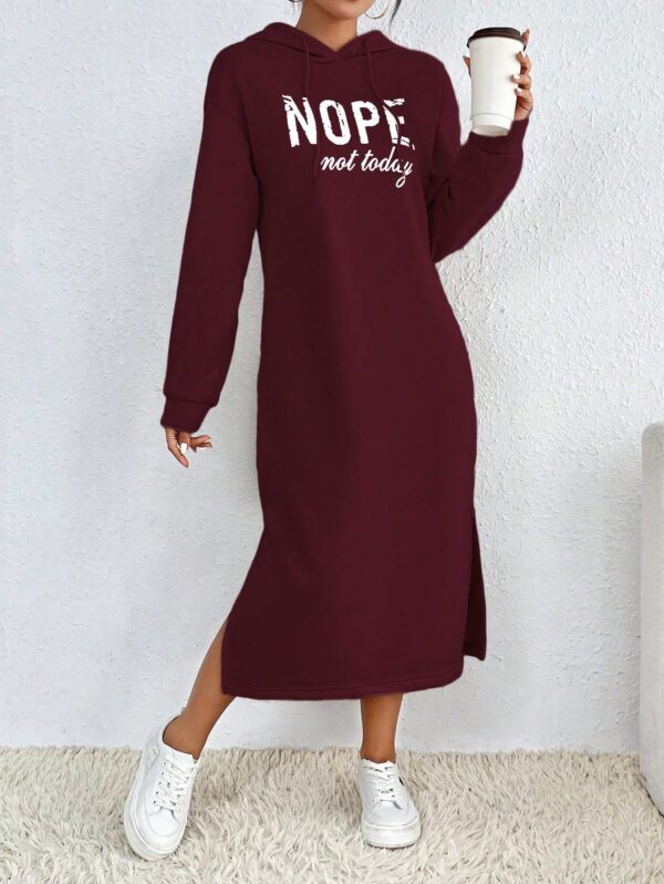 Vestido Sudadera con Capucha y Estampado de Letras - Image 22