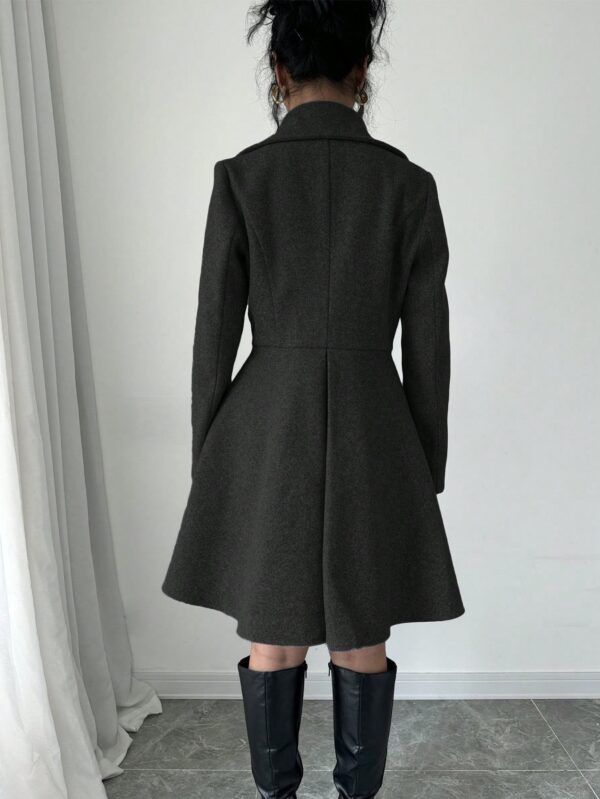 Abrigo Elegante de Cuello Alto y Manga Larga en Tweed - Image 58