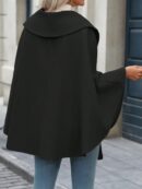 Capa Elegante de Color Sólido con Cinturón y Cuello Alto
