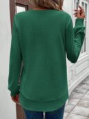 Sudadera Cómoda Casual con Textura Waffle y Dobladillo Asimétrico
