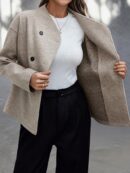 Campera Casual de Manga Larga con Doble Botonadura