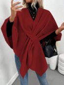 Chaqueta Capa Casual de Color Sólido para Otoño e Invierno