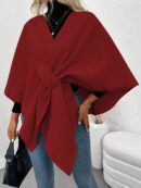 Chaqueta Capa Casual de Color Sólido para Otoño e Invierno