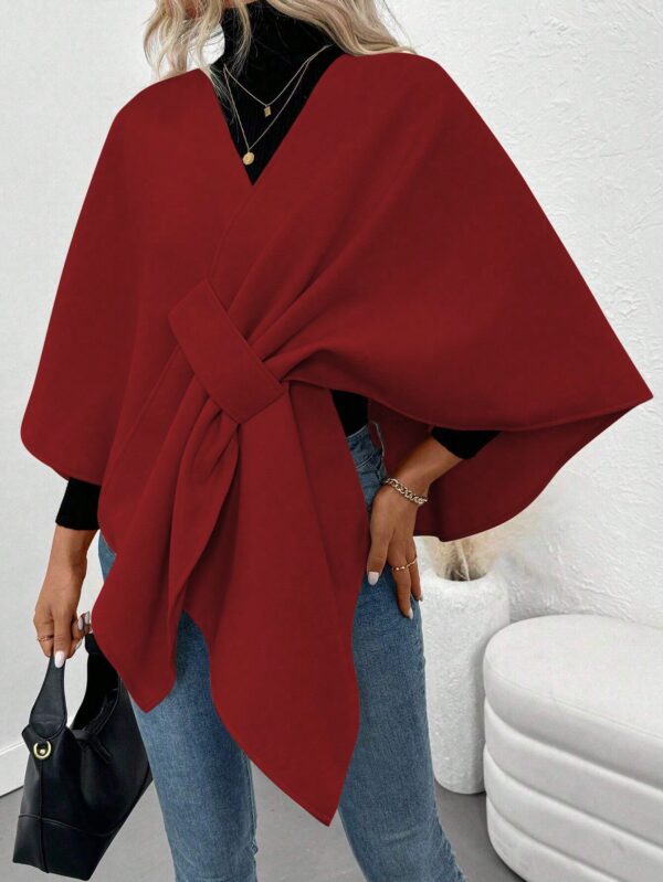 Chaqueta Capa Casual de Color Sólido para Otoño e Invierno - Image 22