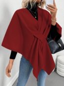 Chaqueta Capa Casual de Color Sólido para Otoño e Invierno
