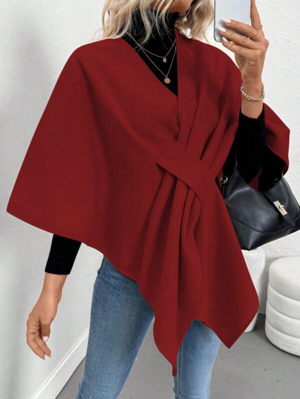 Chaqueta Capa Casual de Color Sólido para Otoño e Invierno - Image 23