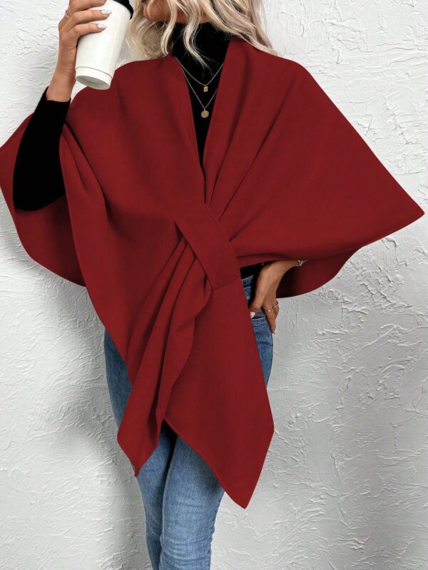 Chaqueta Capa Casual de Color Sólido para Otoño e Invierno - Image 24