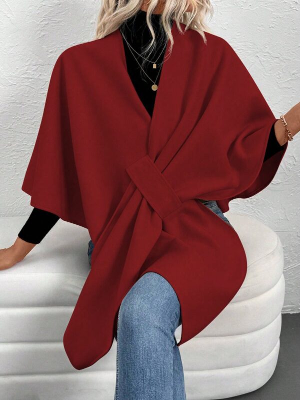 Chaqueta Capa Casual de Color Sólido para Otoño e Invierno - Image 25