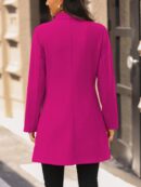Chaqueta de Lana con Cuello Alto y Entallada para Mujer