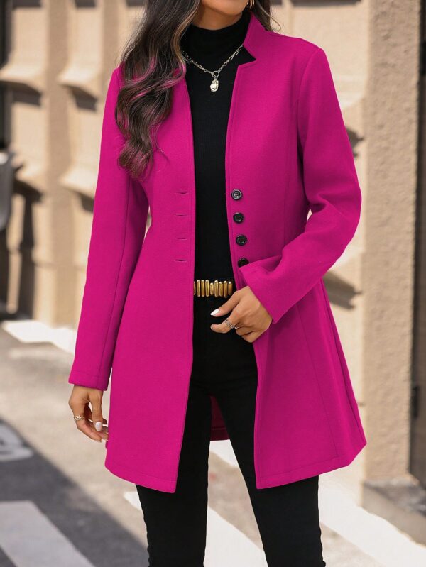 Chaqueta de Lana con Cuello Alto y Entallada para Mujer - Image 15