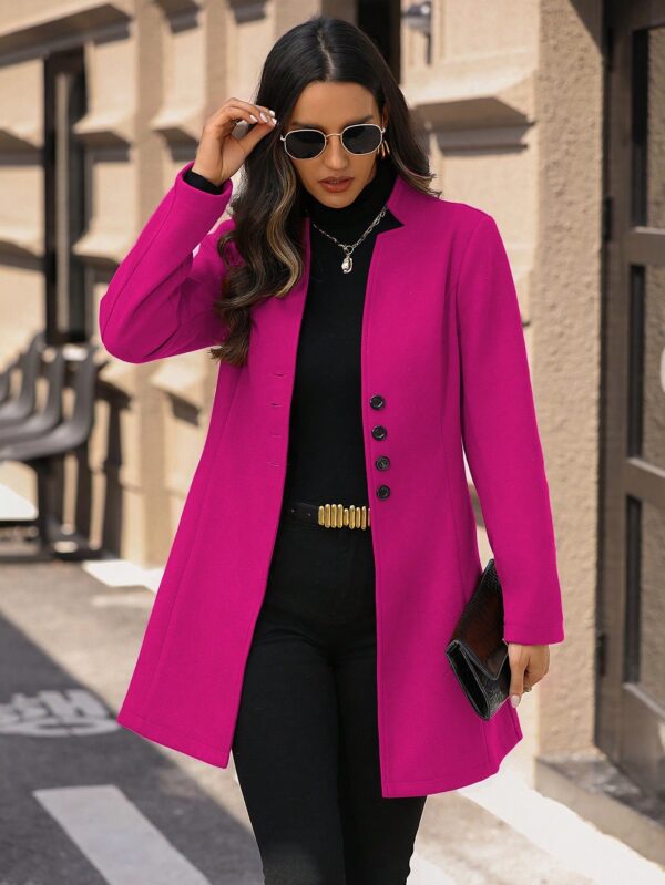 Chaqueta de Lana con Cuello Alto y Entallada para Mujer - Image 16