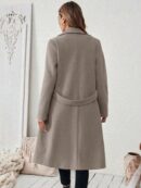 Abrigo Camel Casual de Doble Botonadura con Cinturón