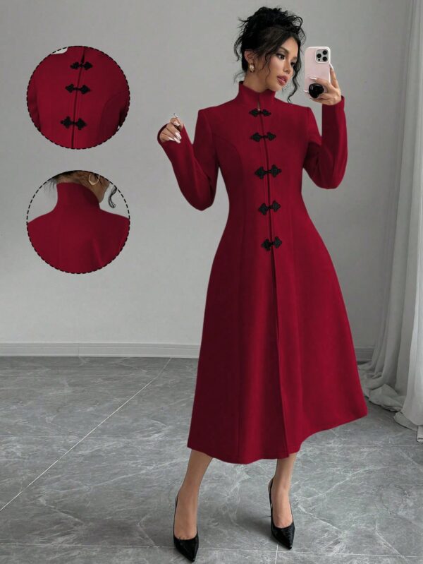 Abrigo Elegante Cuello Alto y Botones Estilo Chino - Image 19