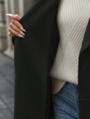 Abrigo Largo Grueso para Mujer, Color Sólido, Ideal para Oficina y Trabajo en Otoño/Invierno