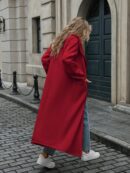 Abrigo Largo Grueso para Mujer, Color Sólido, Ideal para Oficina y Trabajo en Otoño/Invierno