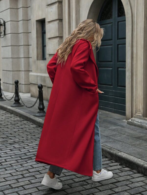 Abrigo Largo Grueso para Mujer, Color Sólido, Ideal para Oficina y Trabajo en Otoño/Invierno - Image 23