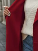 Abrigo Largo Grueso para Mujer, Color Sólido, Ideal para Oficina y Trabajo en Otoño/Invierno