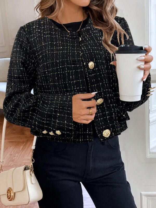 Chaqueta Corta de Tweed con Botones Metálicos - Image 14