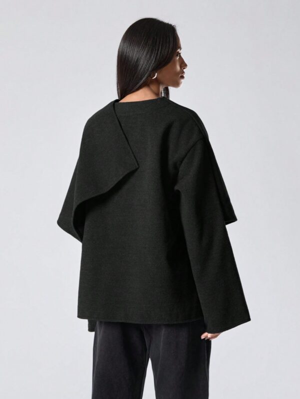 Poncho Abrigo Capa Liso Minimalista para Otoño/Invierno - Image 6